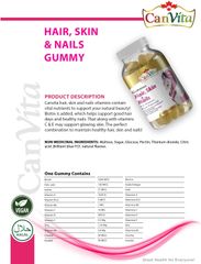 Canvita Hair, Skin and Nails Halal & Vegan Gummy made in Canada all vitamins you need 60/bottle - Image 8