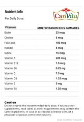 Canvita Kid's Halal- vegan Multi-Vitamin Gummy 60/ bottle, Made in Canada, sugar free - Image 8