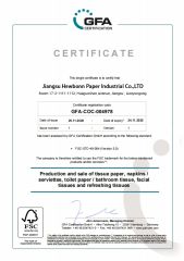 FSC certificate from Jiangsu Hewbonn Paper Industrial Co., Ltd.