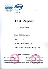 Test Report-Bulletproof Helmet certificate from China Xinxing Xiamen Imp. & Exp. Co., Ltd.