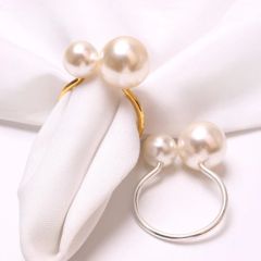 Wedding Party Pearl Design Tableware Napkin Rings - Image 1