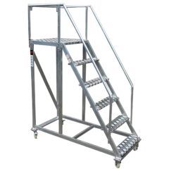 Aluminium Step Mobile Ladders for Sale Height 1.8m Origin China Usage Outdoor Certificate TUV Main Tube 51*2mm Material Aluminum - Image 5
