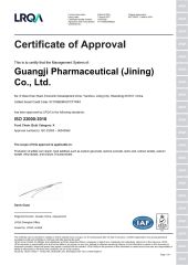 Kosher certificate from Jining Mingcheng International Trade Co., Ltd