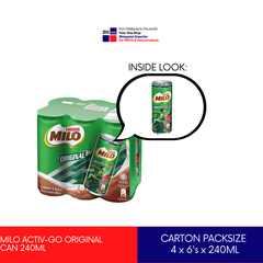 MI LO Can pack of 6 Original 240ml multipack ActiveGo chocolate malt cocoa milk drink Malaysia direct factory Wholesale bulk buy - Image 2