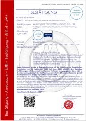 Germany Emission 5 certificate certificate of Wuxi Ifanite Power Technology Co. Ltd – certificate photo, supplier certificates section