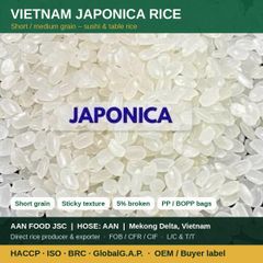 Vietnam Japonica Rice 5% Broken - Short Grain Sushi Rice for Export – product photo 1, product detail gallery