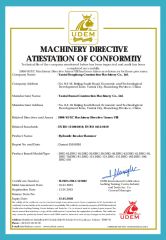Certificates certificate from Yantai Donghong Construction Machinery Co., Ltd.