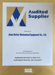 SGS certificate from Jinan Better Mechanical Equipment Co., Ltd.