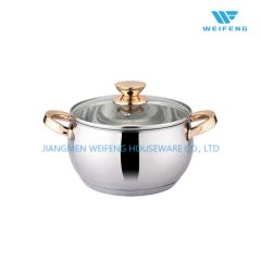 Apple Shape Ss Cookware Set with Golden Plated Handle, Kitchen Ware - Image 1