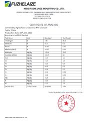 COA certificate from Hebei Fuzhe Laize Industrial Co., Ltd