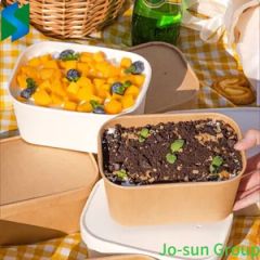 Brown Paper Square Bowl Disposable Lunch Box Rectangular Lunch Box Takeout Packed Light Picnic Tableware - Image 2