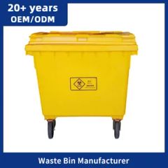 Outdoor Multicolor Plastic Waste Bin 4Wheeled Eco-Friendly Customized 1Y MOQ100 - Enlightening Plast Co., Ltd