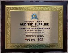 SGS Certificate certificate from Anhui Wannan Electric Machine Co., Ltd.