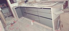 Modern Modular Kitchen Material Wooden Appearance Modern Door Finishing Acrylic Kitchen Design U-Shape Mount type Wall - Image 3
