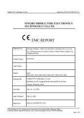 CE EMC certificate from Ningbo Middle Time Electronics Technology Co., Ltd.