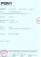 PONY 608 certificate from Guangdong Yincai Science & Technology Co., Ltd.