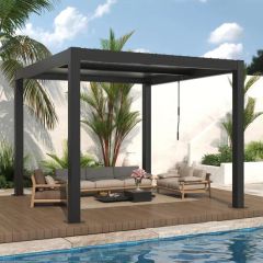 Outdoor Garden Waterproof Aluminium Patio Roof Louvred Pergola Remote Control Gazebo - Zhejiang Juhong Industry Co., Ltd