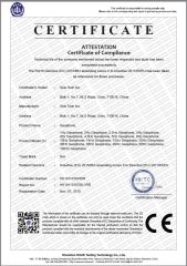 Certificate of Compliance certificate from SEIS TECH INC.