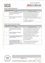 Supplier Management certificate of Qingdao Hvsun Industry Co., Ltd. – certificate photo, supplier certificates section