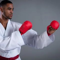 Wkf Karate Training Mitts Red Blue MOQ 50pairs Weight 0.5kg Fabric PU+Foam Model NO. 2067 OEM OEM Service Origin - Image 1