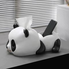 Resin Panda Shape Tissue Paper Box Tabletop Multifunction Tissue Boxes - Image 6