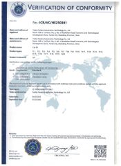 CE certificate from Yantai Fanake Automotive Technology Co., Ltd.