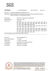 SGS certificate from WELSHINE COMMERCIAL EQUIPMENT CO. LTD