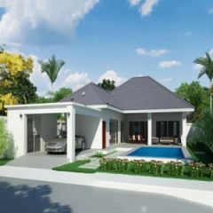 Free Design Light Gauge Steel Frame Prefab House with 3 Bedrooms Garage - Sinomega House (Qingdao) Co., Ltd.