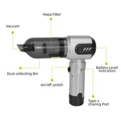 High Power Rechargeable Mini Portable Vacuuming Blower Handheld Cordless Car Vacuum Cleaner - Image 3