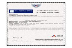 FDA certificate from Guangzhou Yiyi Biotechnology Co., Ltd.