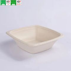 100 Biodegradable Square Rectangle Deep Bowl Salad Rectangular Bagasse Bowls - Image 4