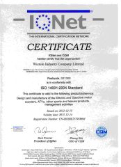 ISO14001 Certificate certificate from Wiztem Industry Company Limited