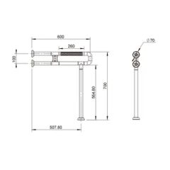 ABS Encased Grab Bar with Elastic TPE Layer & Internal Rib Structure - Image 6