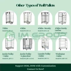 Warehouse Storage Logistics Transport Folding Stacking Metal Wire Mesh Roll Cage - Image 6