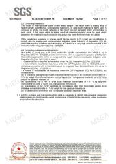 SGS REACH SECOND PAGE certificate from Xiamen Mega Imp. &Exp. Co., Ltd.