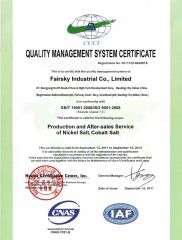 iso certificate from Fairsky Industrial Co., Limited