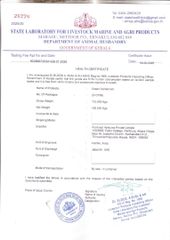 Health certificate certificate from PureNest Ventures PVT LTD