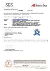 SGS-HAOCOVER certificate from Shanghai Haocover Outdoor Products Co. Ltd.