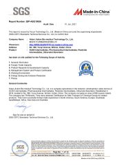 SGS certificate of Hubei Jiutian Bio-medical Technology Co., Ltd. – certificate photo, supplier certificates section