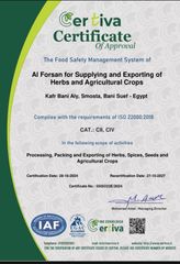iso22000 certificate from El-Forsan Co., Egypt