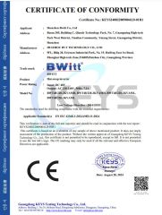 CE certificate from Shenzhen Bwitt Co., Limited