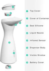 White ABS Automatic Hand Sanitizer Touchless Spray Soap Dispenser - Image 2