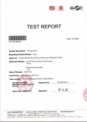 24k pure gold leaf test certificate from Foshan Shunde Jinzi Foil Decoration Material Co., Ltd.