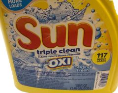 Sun Triple Clean Laundry Detergent Oxi Original Fresh 117 loads / 188 fl oz RARE - Image 3