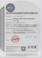ISO CERTIFICATE certificate of JIANGSU NEW VICTOR INDUSTRIAL CO., LTD. – certificate photo, supplier certificates section