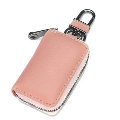 Genuine Leather Keyring Zipper Car Key Holder with Keychain - Image 5