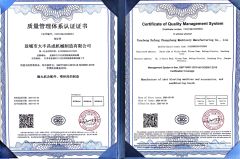 Certificate of Quality Management System certificate from Shanghai Vimzhen Machinery Equipment Co., Ltd.