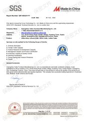 SGS certificate from Guangzhou yafon furniture manufacturing co.LTD
