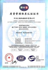 Quality Management System Certification certificate of Hebei Huichao Machinery Parts Co., Ltd. – certificate photo, supplier certificates section