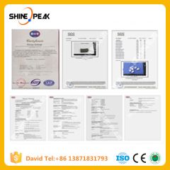 SGS certificate of Shine Peak Group (HK) Limited – certificate photo, supplier certificates section
